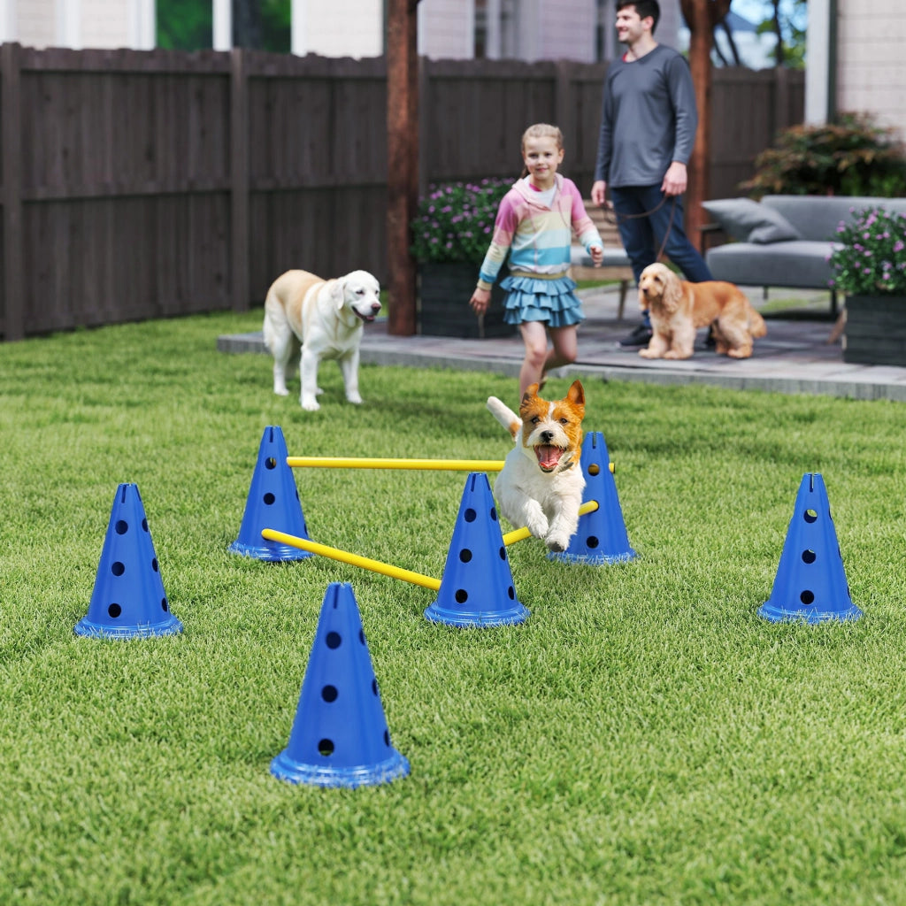 Set Agility per Cani ¨C Zephmum ¨C 6 Coni 3 Ostacoli Borsa Trasporto