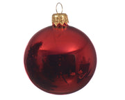 Box Da 6 Palline Di Natale Rosso Scuro 6 Cm