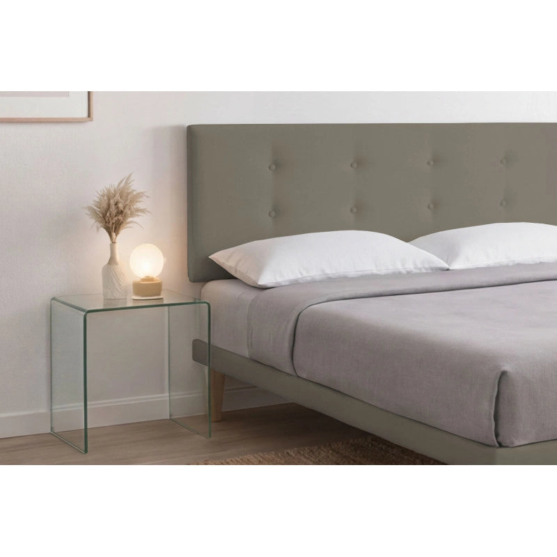 Letto imbottito Matrimoniale 180x190 cm Button - Similpelle,Cappuccino,Con rete