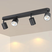 ZMH Faretto da soffitto neri 4 luci GU10 regolabili 350° max 25W