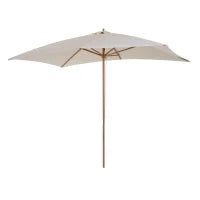 Ombrellone 2x3 m da Giardino Impermeabile, in Legno e Poliestere 180G, Beige