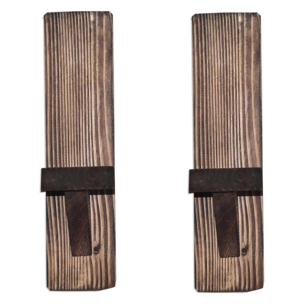 Seveso, Mensola 2 Ripiani, 33x9x9h cm Marrone Noce