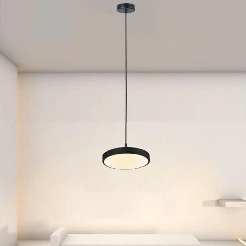 Trade Shop - Lampadario A Sospensione Led 40w Nero Cerchio Tondo Moderno Minimal Luce 4000k 32897 -