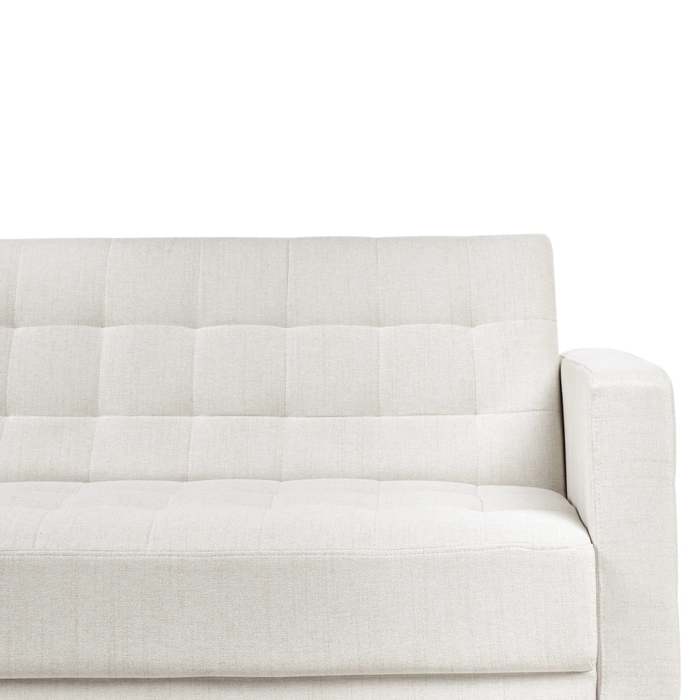 Divano letto ad angolo in tessuto trapuntato tessuto bianco sporco moderno a forma di U componibile a 5 posti con chaise longue