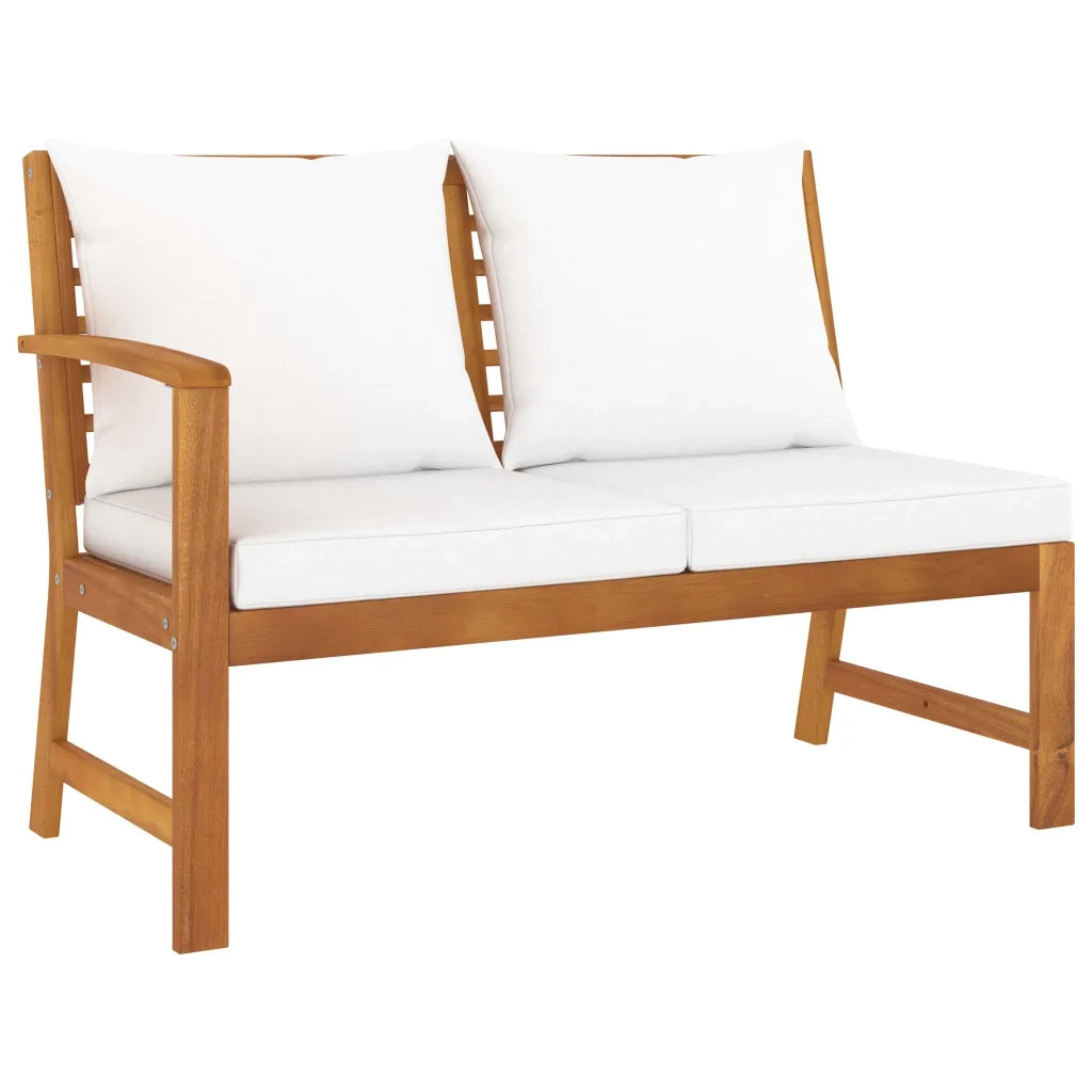 Set Divani da Giardino 5 pz con Cuscini Crema in Legno Acacia 3057770