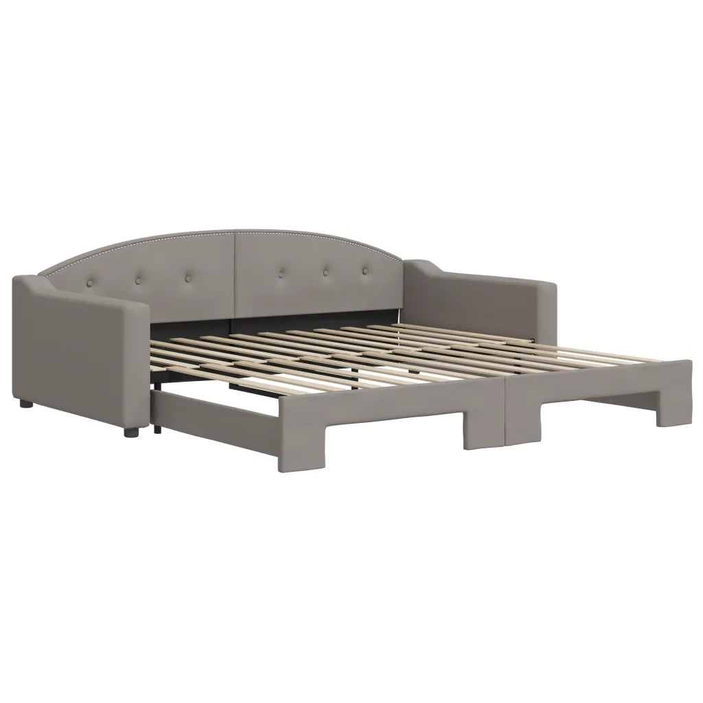 Divano Letto con Letto Estraibile Tortora 100x200 cm in Tessuto