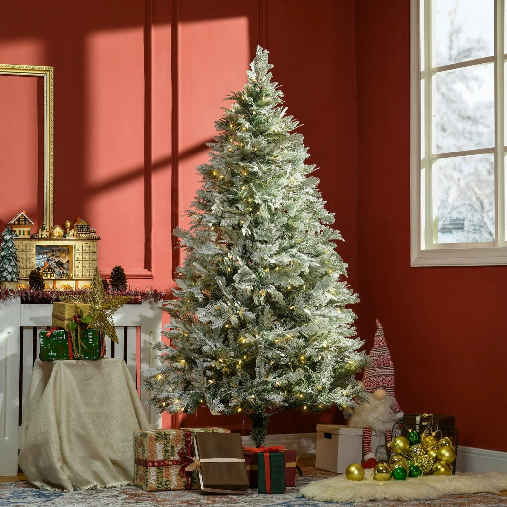 Albero di Natale Artificiale 180 cm con Luci LED ¨C zephmum ¨C 300 Luci Bianche Calde 577 Rami Apertura Automatica Base Pieghevole