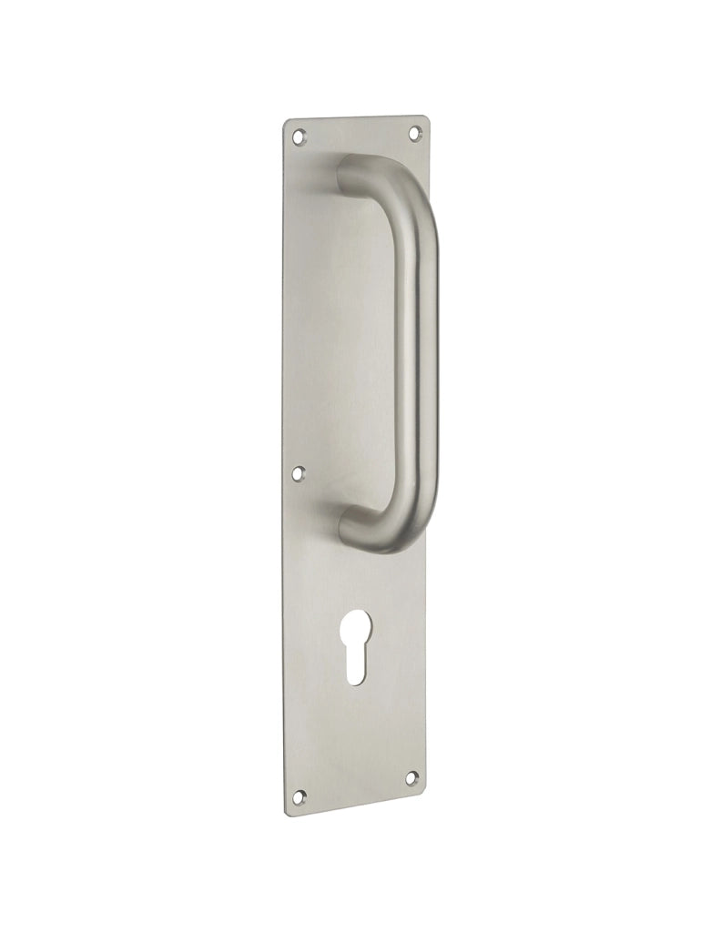Maniglione in acciaio inox con piastra 300 x 75 mm per cilindro europeo – THIRARD