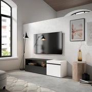 Mobile TV Soggiorno, 150x35x45cm, Per TV fino a 65", Mobile Soggiorno, Bianco e nero RF2439