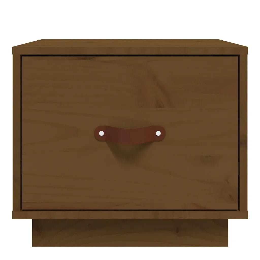 Set di 2 Comodini | Armadio da Notte | Mobiletto da notte ambra 40x34x35 cm in Legno Massello di Pino