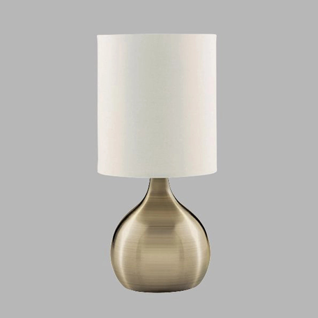 Abatjour Contemporaneo Tocco Acciaio Ottone Tessuto 1 Luce E14