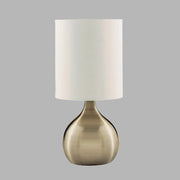 Abatjour Contemporaneo Tocco Acciaio Ottone Tessuto 1 Luce E14