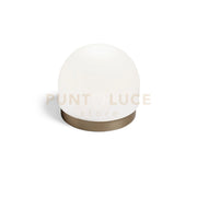 DOMU LAMPADA DA TAVOLO PICCOLA BRONZO VETRO BIANCO 1 LUCE ATTACCO GX53