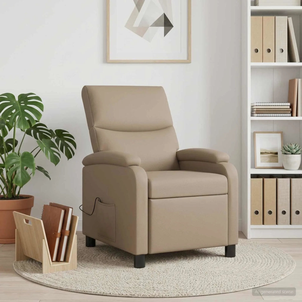 Divano Sedia-Poltrona Massaggiante Cappuccino Similpelle 702829