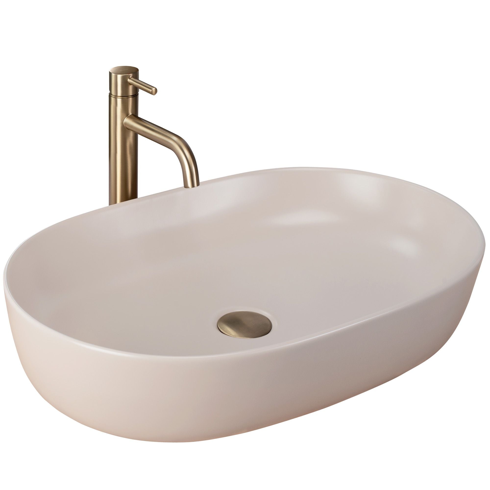Lavabo Da Appoggio Rea Cleo 61 Beige Matt