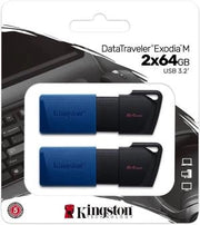 Kingston Pendrive USB-A 3.2 64GB DTXM/64GB-2P Nero/Blu 2 Pz