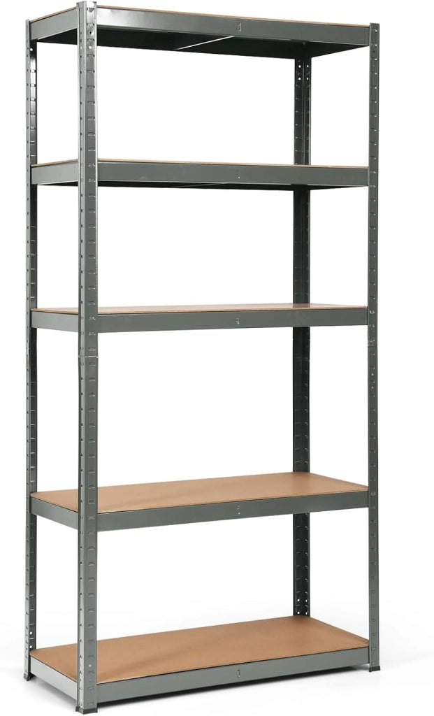 Scaffali per Carichi, Scaffalature a 5 Ripiani, in Metallo e MDF Scaffale, per Garage, Magazzino, Ripostiglio, Portante 875 kg, 90 x 40 x 180 cm (Blu)