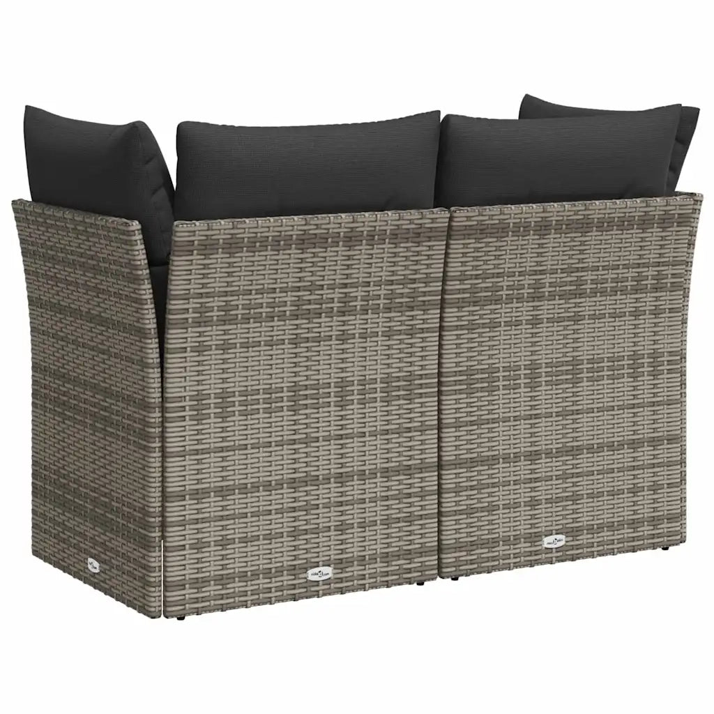 Divano da Giardino con Cuscini 2 Posti-Sofa da giardino Grigio in Polyrattan 405177