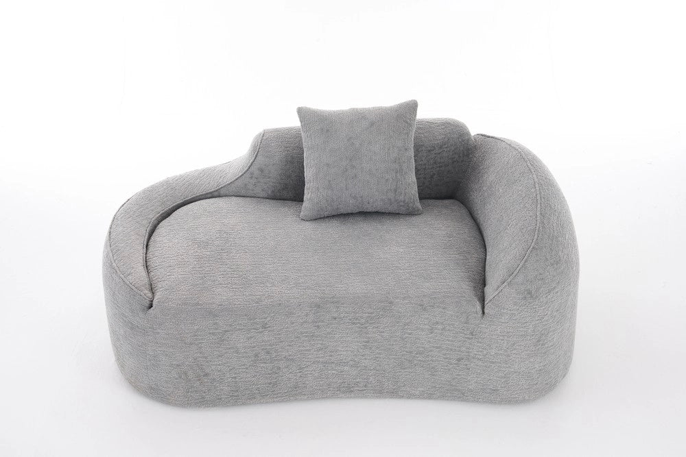 Divano letto ¨C Minimal ¨C grigio, tessuto, 2 posti, con cuscino