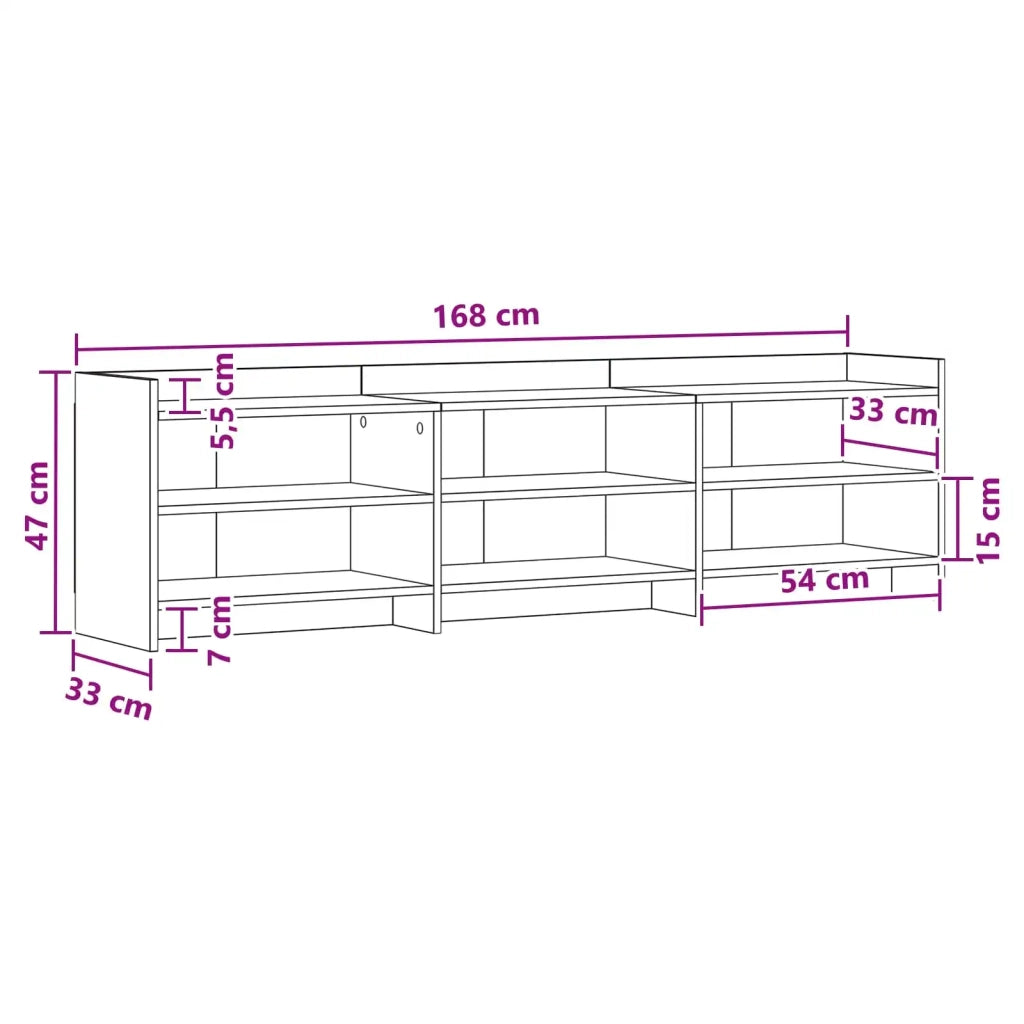 Mobile TV 168 x 33 x 47 cm Grigio Cemento Legno ingegnerizzato 8011238