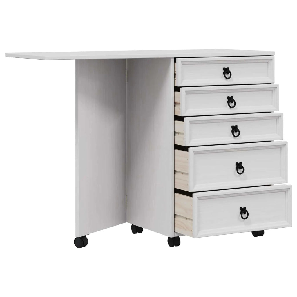 Mobiletto con cassetti e piano pieghevole CORONA Bianco 42040540