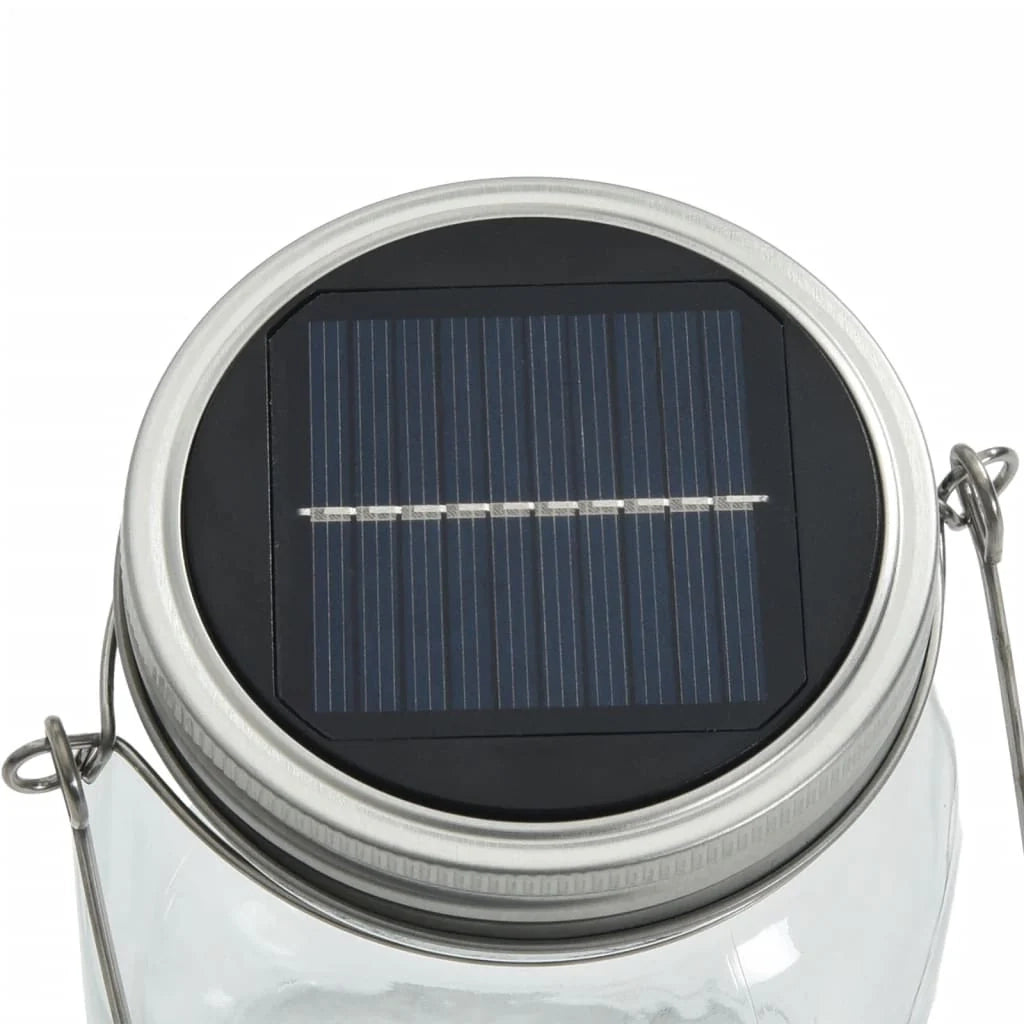 Set di 12 luci solari in vetro per esterni 10 x 10 x 26 cm accensione automatica atmosfera accogliente vetro argentato 02_0056675