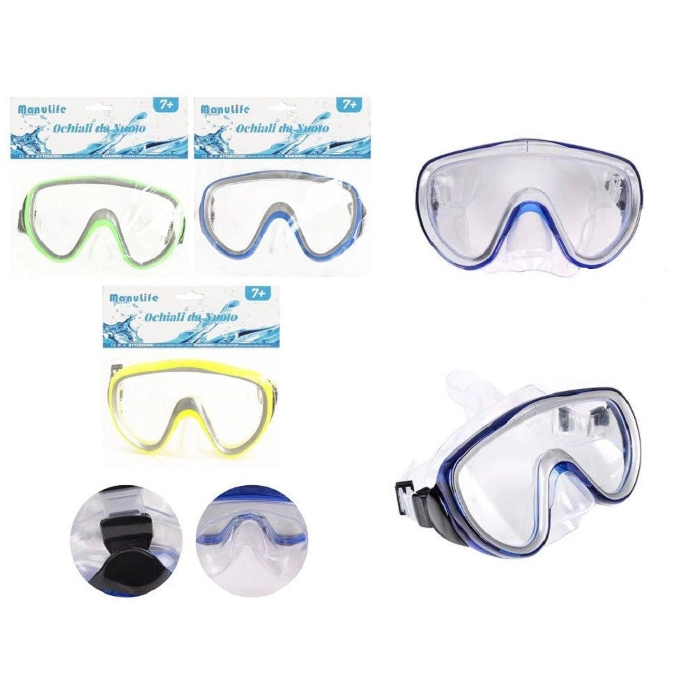Trade Shop - Maschera Mare Nuoto Piscina Estate Sport Immersioni 160x100mm Vari Colori 605430 -