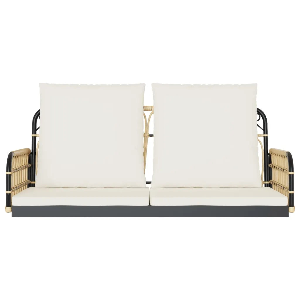 Panchina a Dondolo con Cuscini 105x58x38cm Polyrattan e Acciaio 4009298