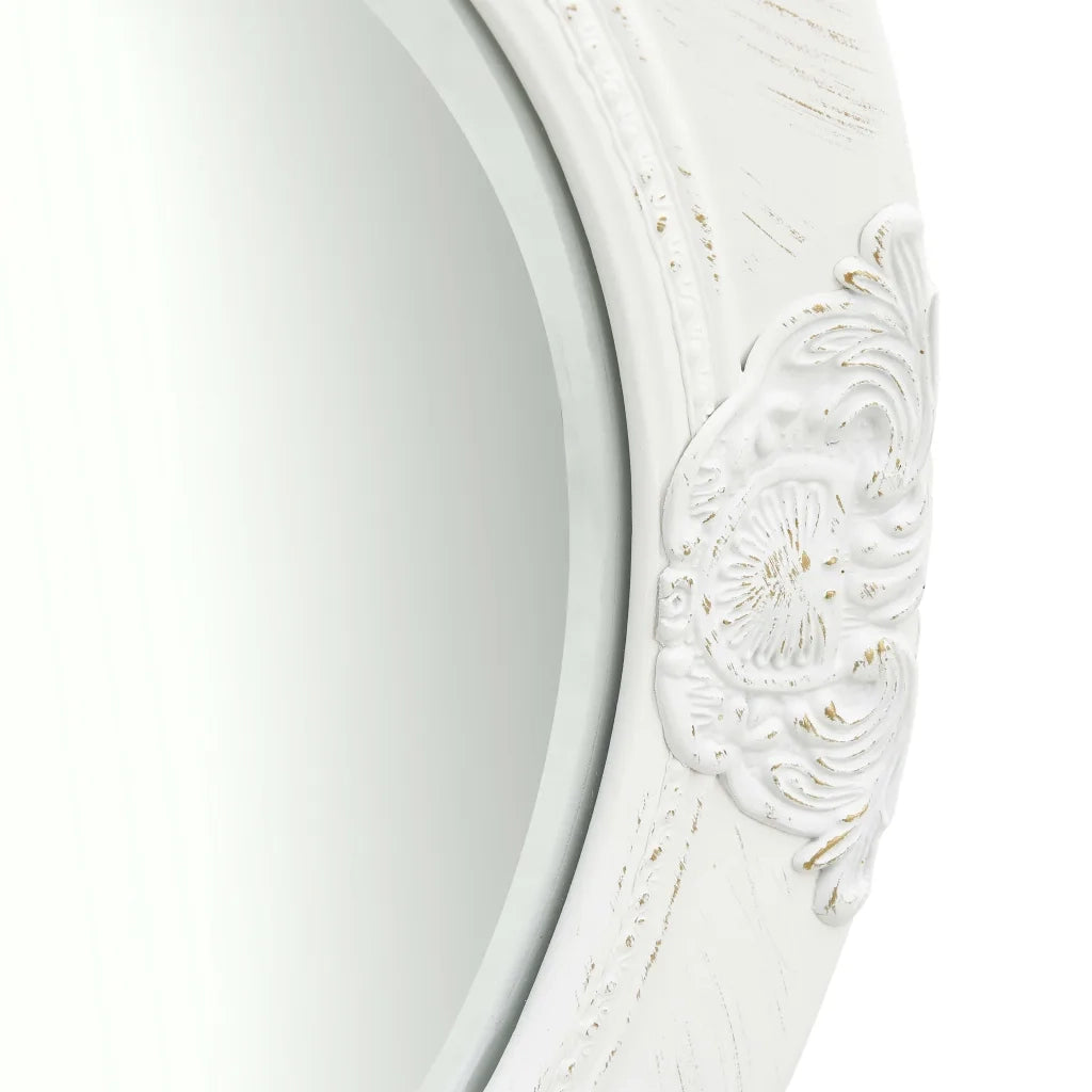 Specchio da Parete Stile Barocco 50 cm Bianco