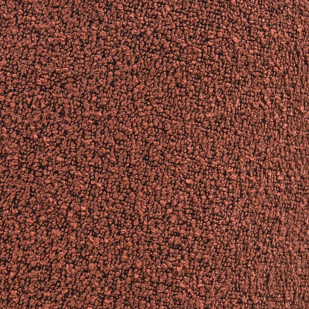 Sedia da pranzo girevole con schienale curvo in boucle arancione stile scandinavo