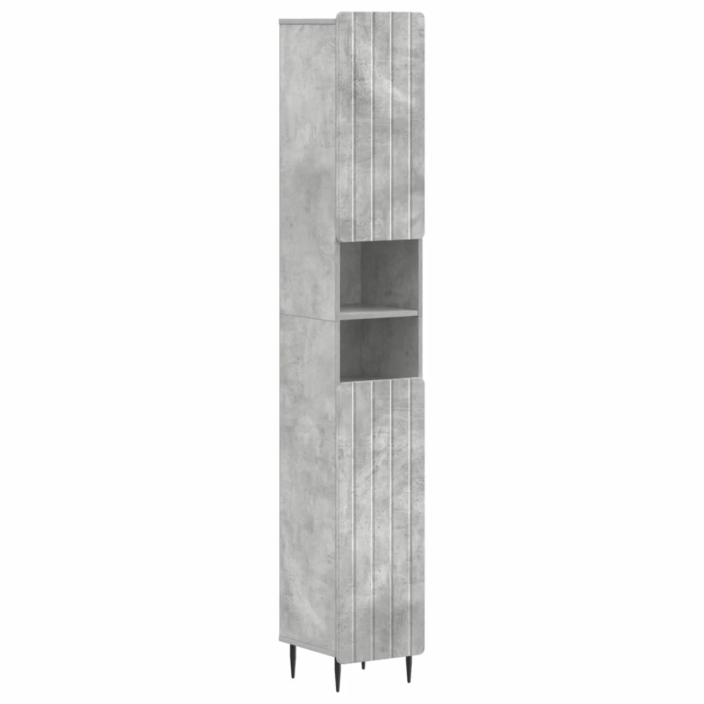 Set di armadietti da bagno in 3 pezzi ZWOLLE Grigio Cemento 3417435
