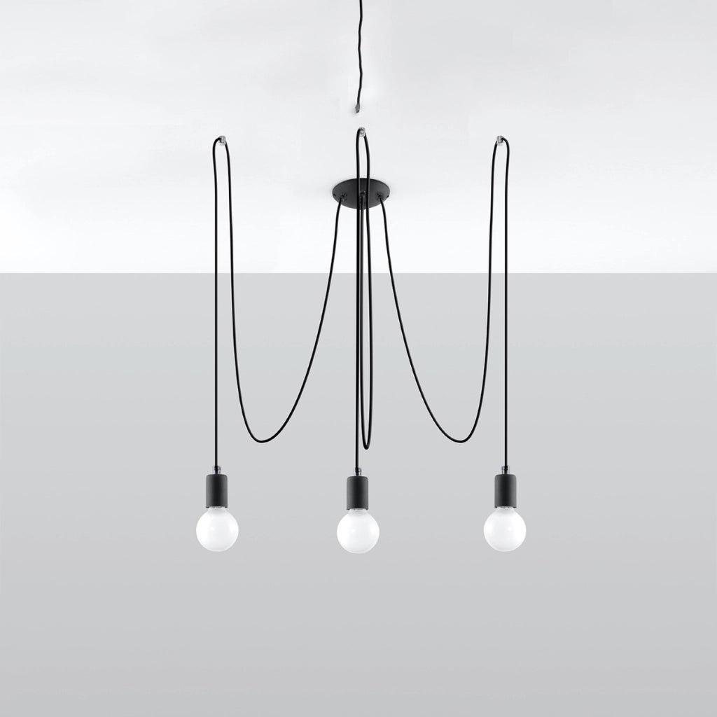 Lampadario Nikolo 3 luci nero metallo Pure Lume PU.0370