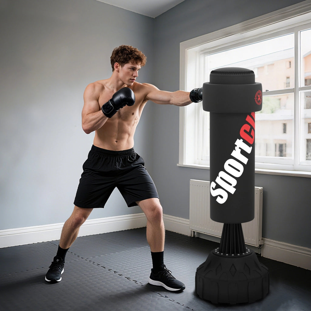 Sacco da Boxe Autoportante con Bersaglio Regolabile ¨C zephmum ¨C Nero