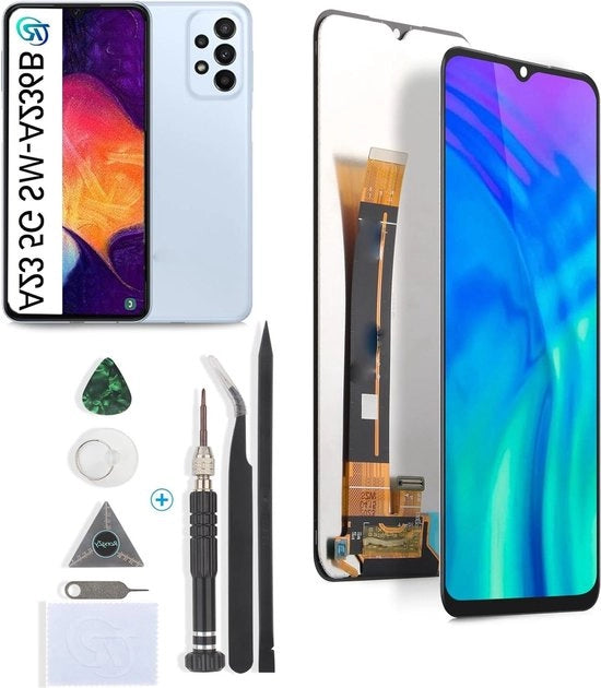 Schermo LCD e touchscreen digitizzatore di sostituzione per Samsung Galaxy A23 5G SM-A236B - inclusi gli strumenti - 6,6 pollici.