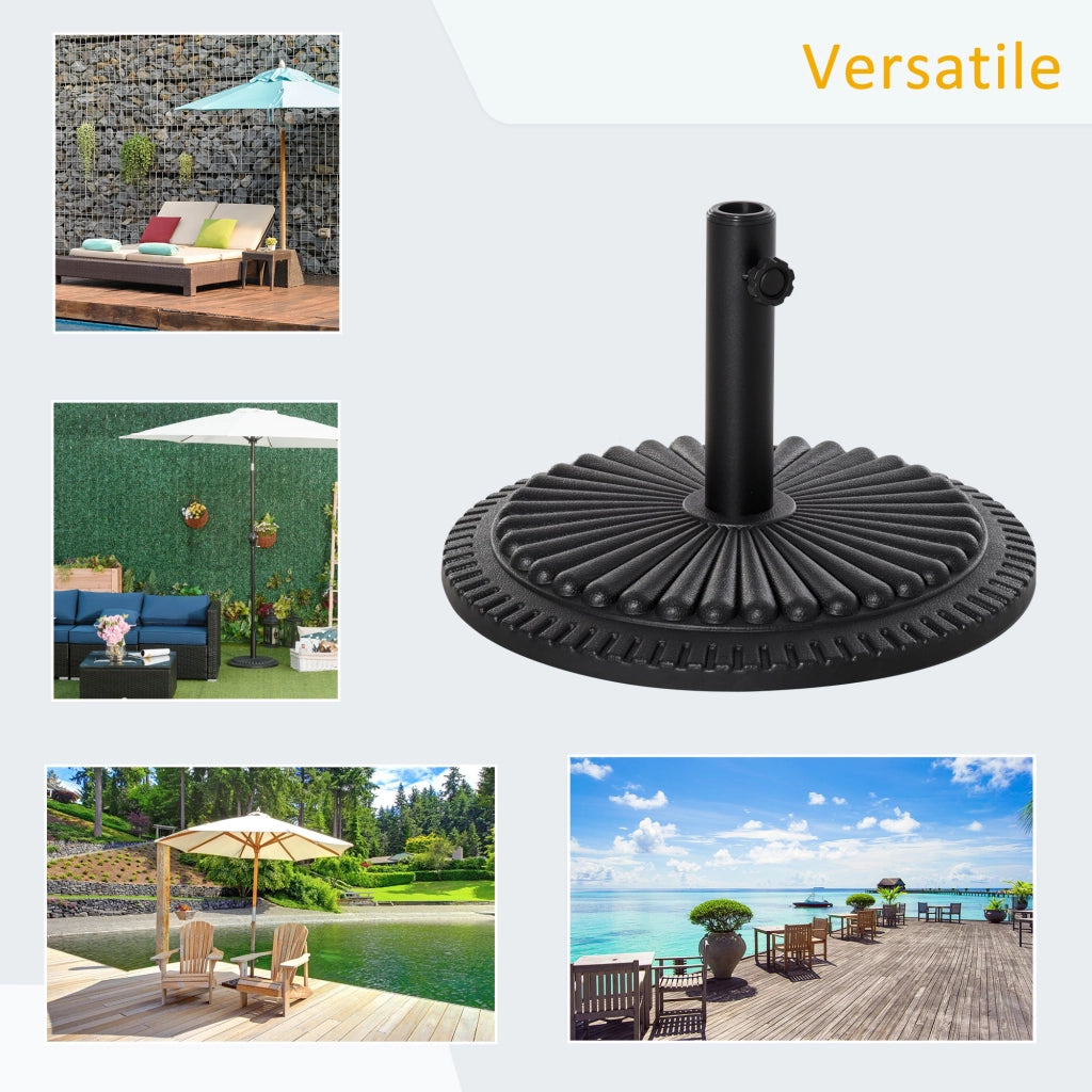 Base per Ombrellone da Giardino Ø49 cm 15 Kg in Plastica Nero