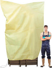 Copertura invernale per piante, 200x240cm, copertura per piante con cappuccio, con chiusura per palme, piante da olio e piante in vaso, cappuccio respirante - resistente alle scalfitture, beige