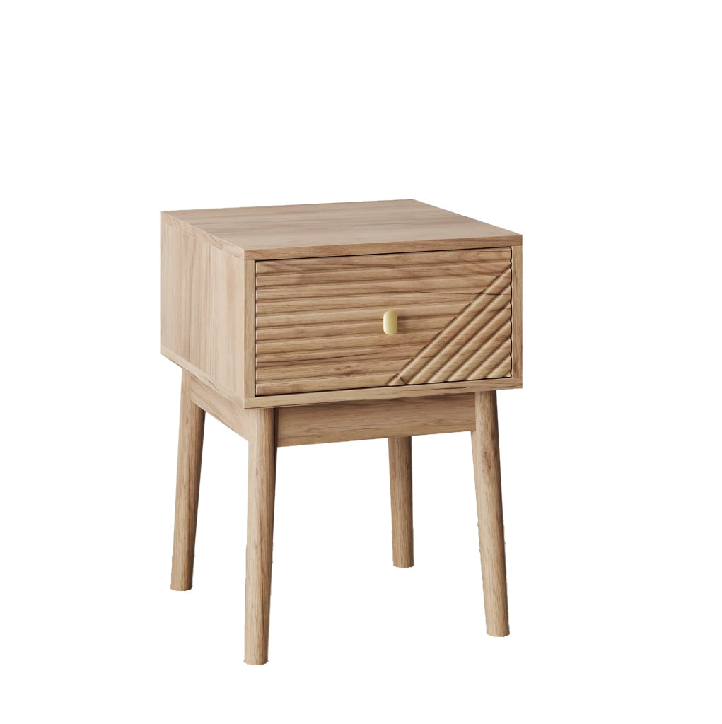 Comodino con 2 cassetti, effetto rovere, 40 x 40 x 55 cm