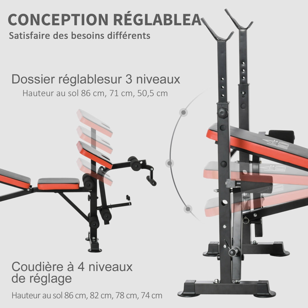 Banc de musculation Fitness ¨C zephmum ¨C nero 175x139x127 cm