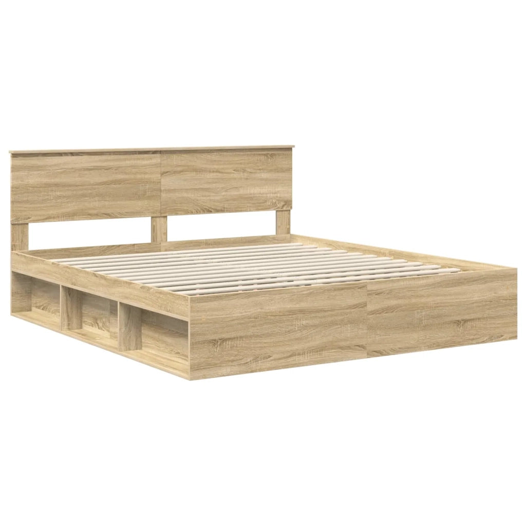 Struttura del letto-Giroletto Sonoma 200 x 200 cm Legno multistrato