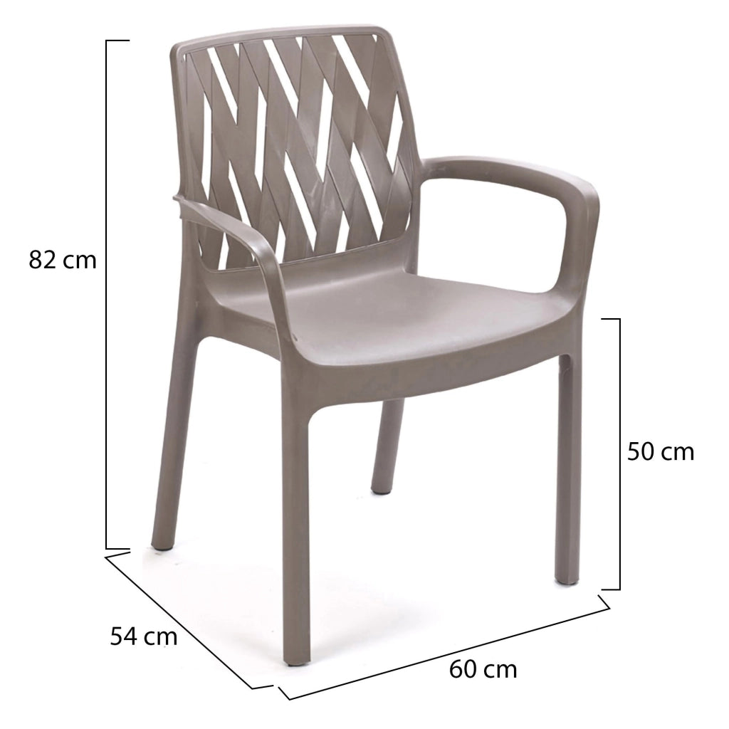 Rumley, Sedia da Esterno 4 Sedie Made in Italy, Beige