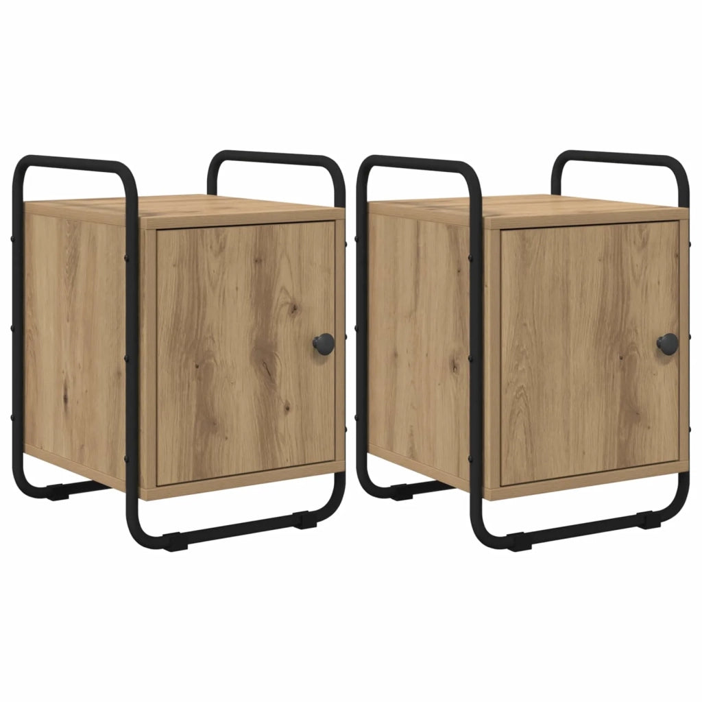 Armadio da Notte 2 pz Rovere Artigianale Legno ingegnerizzato 8007610