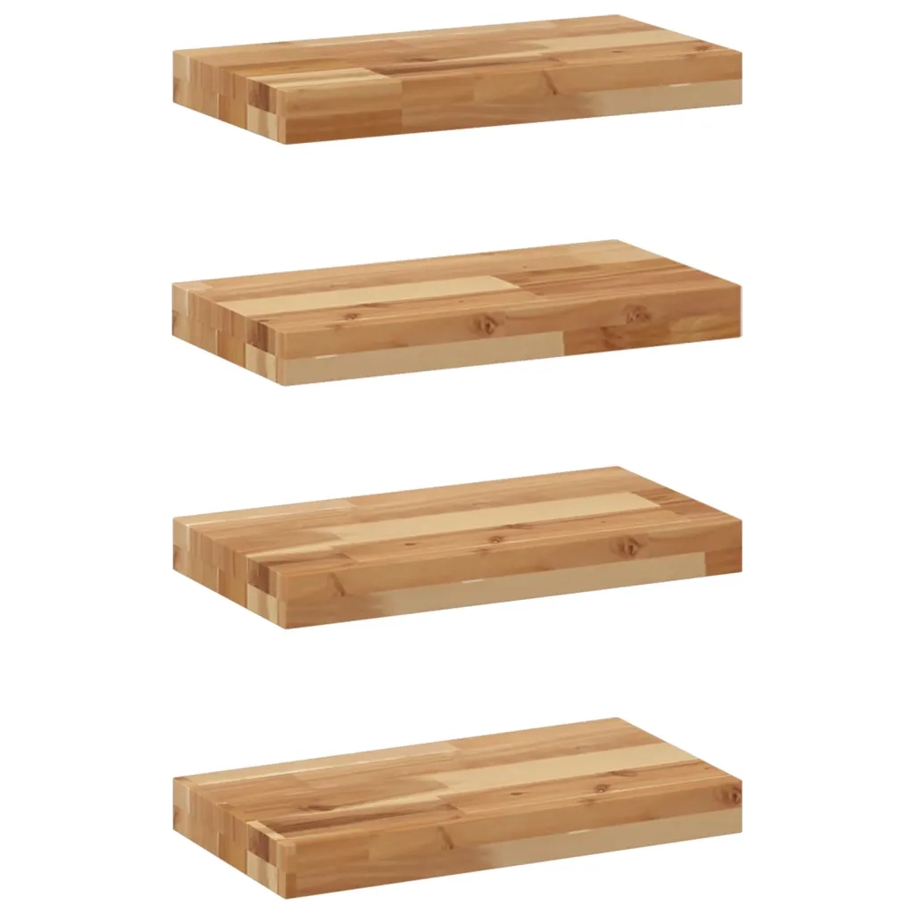 vidaXL Mensole da Parete 4 pz 40x20x4 cm Legno Acacia Rifinito a Olio