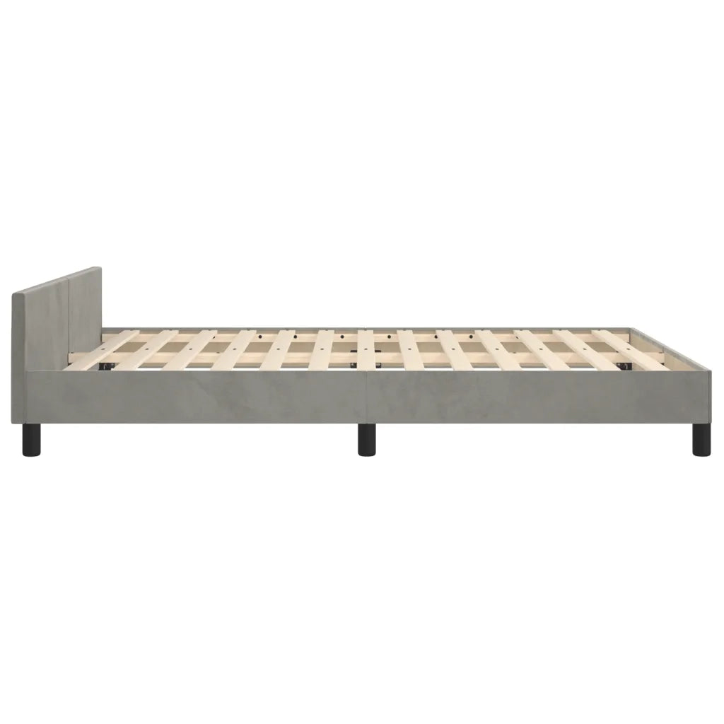Giroletto con Testiera Grigio Chiaro 140x200 cm in Velluto cod mxl 58703