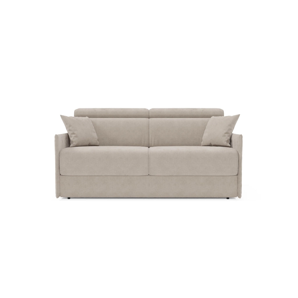 Miryam Divano letto con poggiatesta reclinabili e comfort maxi - design compatto in morbido tessuto smacchiabile T31 169 cm tortora