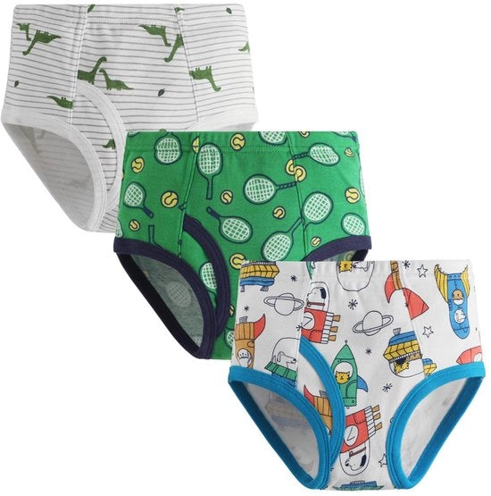 Set di 3 calzamaglie per bambini - pantaloncini con stampa - biancheria in cotone - biancheria per neonati per bambini - taglia 130