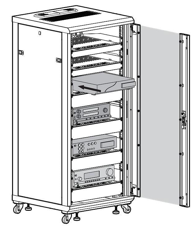 Armadio Rack 19'' 600x600 44U per Audio Video Nero