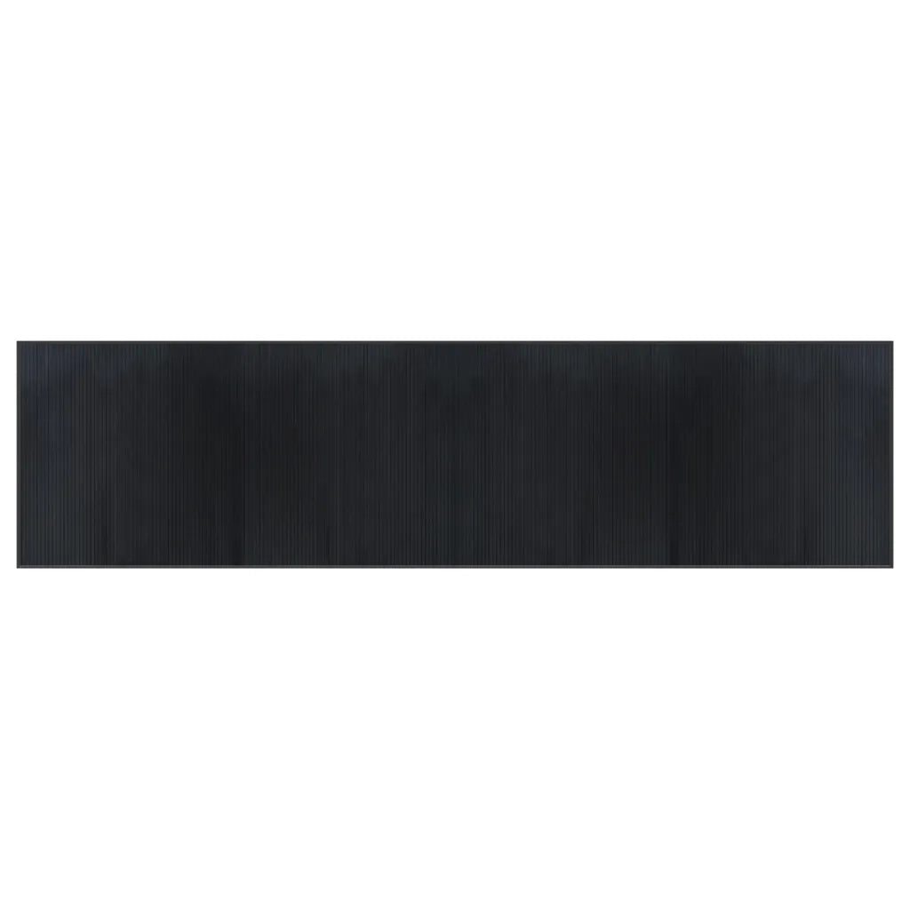 Tappeto Rettangolare Nero 100x400 cm in Bambù 376954