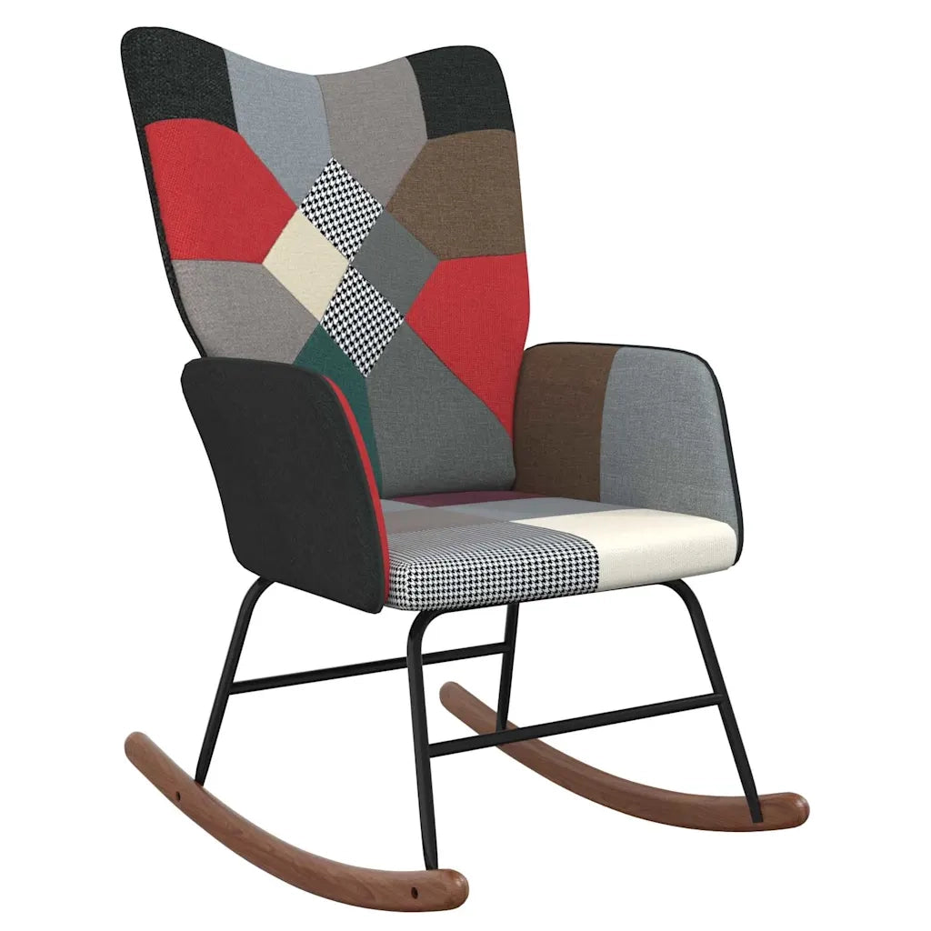 Sedia a Dondolo in Tessuto Patchwork cod mxl 52228