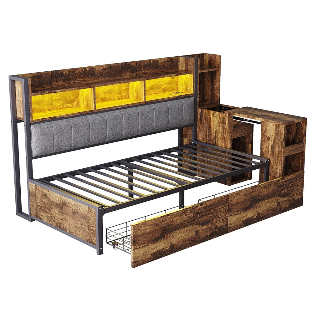 Divano letto ferro 90x200cm?- Xylo - LED scrivania legno