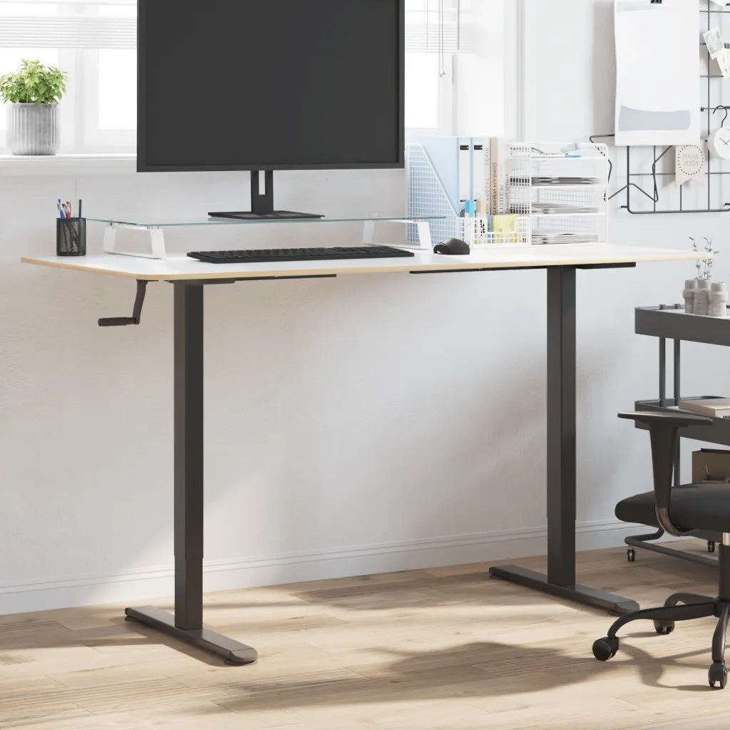Telaio Scrivania in Piedi Nero (94-135)x60x(70-114)cm Acciaio CFW8844472